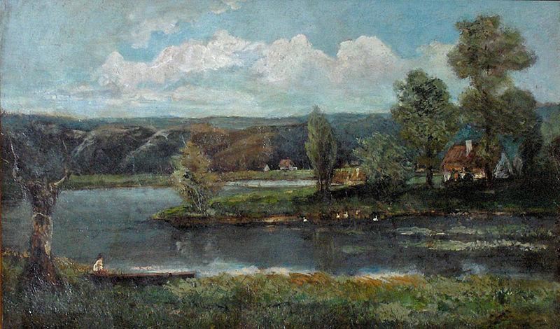 unknow artist Landscape with river Spain oil painting art